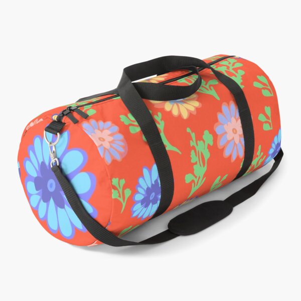 Item preview, Fun Flowers Half-Drop on Dark Orange fd5436 designed and sold by Art in My Loft.