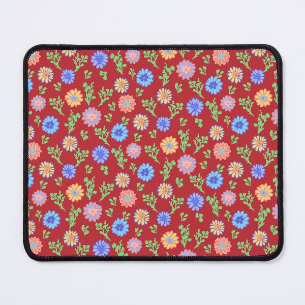 Item preview, Fun Flowers Half-Drop on Dark Red bd2a34 designed and sold by Art in My Loft.