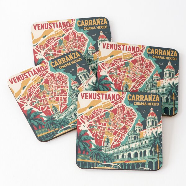 Item preview, Venustiano Carranza Chiapas Mexico 1950s Vintage Travel Tourism Map designed and sold by TravelersGems.