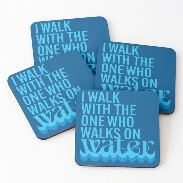 Item preview, I Walk With the One Who Walks on Water – Wave Lettering Design designed and sold by Art.i.Curate.