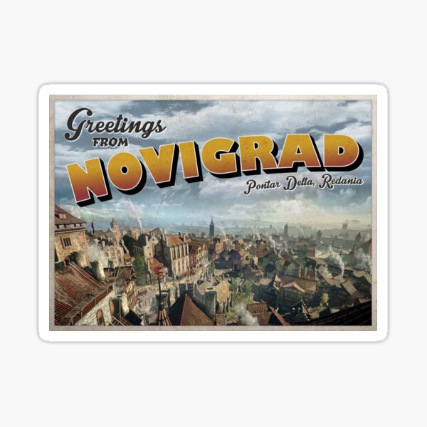 Item preview, The Witcher Inspired 'Greetings from Novigrad' Vintage / Retro Postcard Weathered Design designed and sold by Mercy Apparel.