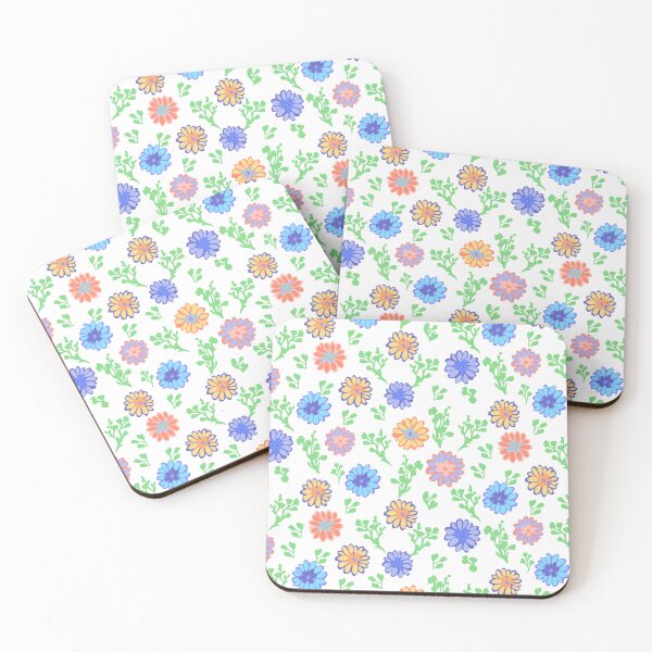 Item preview, Fun Flowers Half-Drop on White designed and sold by Art in My Loft.