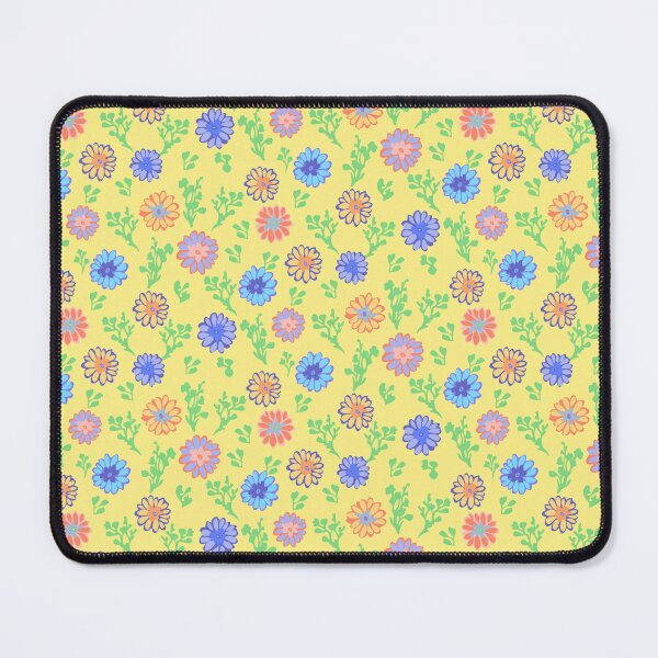 Item preview, Fun Flowers Half-Drop on Soft Yellow fcef87 designed and sold by Art in My Loft.