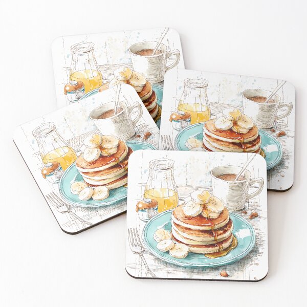 Item preview, watercolor in sketch style, cooking poster of making for Banana Pancake designed and sold by Ariadna de Raadt.