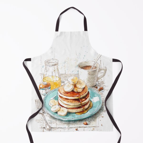 Item preview, watercolor in sketch style, cooking poster of making for Banana Pancake designed and sold by Ariadna de Raadt.