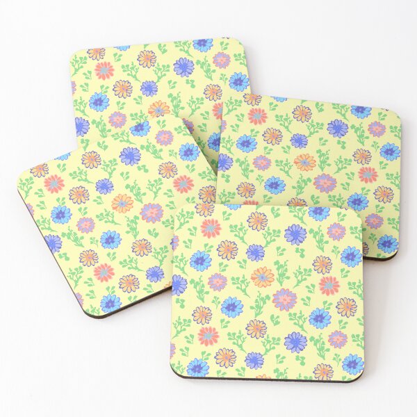 Item preview, Fun Flowers Half-Drop on Soft Yellow fefcb1 designed and sold by Art in My Loft.