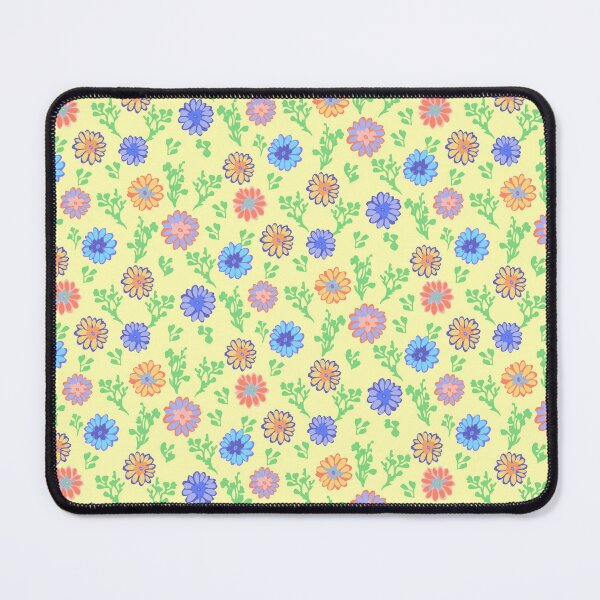 Item preview, Fun Flowers Half-Drop on Soft Yellow fefcb1 designed and sold by Art in My Loft.