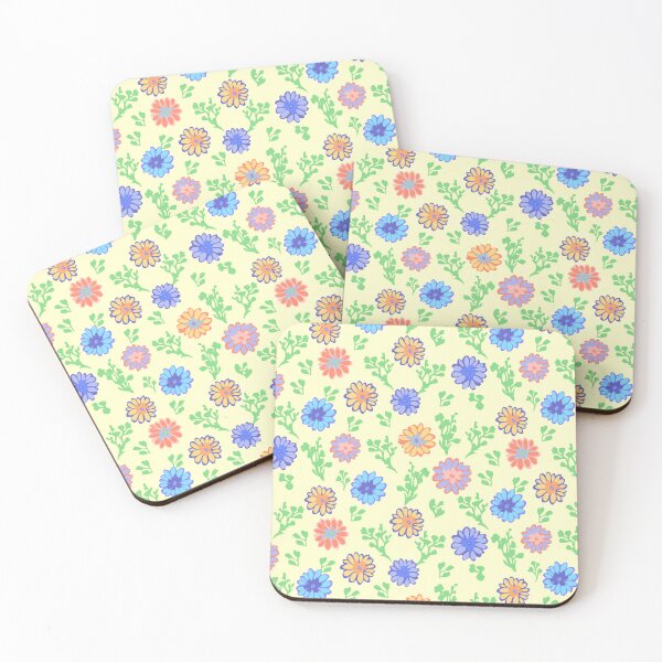 Item preview, Fun Flowers Half-Drop on Buttercream designed and sold by Art in My Loft.