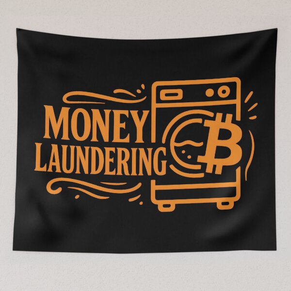 Item preview, Money Laundering Bitcoin Shirt – Bold Crypto Typography designed and sold by WAUZ.