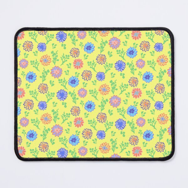 Item preview, Fun Flowers Half-Drop on Bright Yellow fffe80 designed and sold by Art in My Loft.