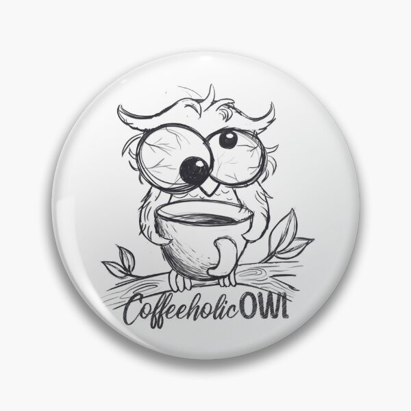 Artikelvorschau, Kaffeesüchtige Eulenskizze entworfen und verkauft von hdesignEG.