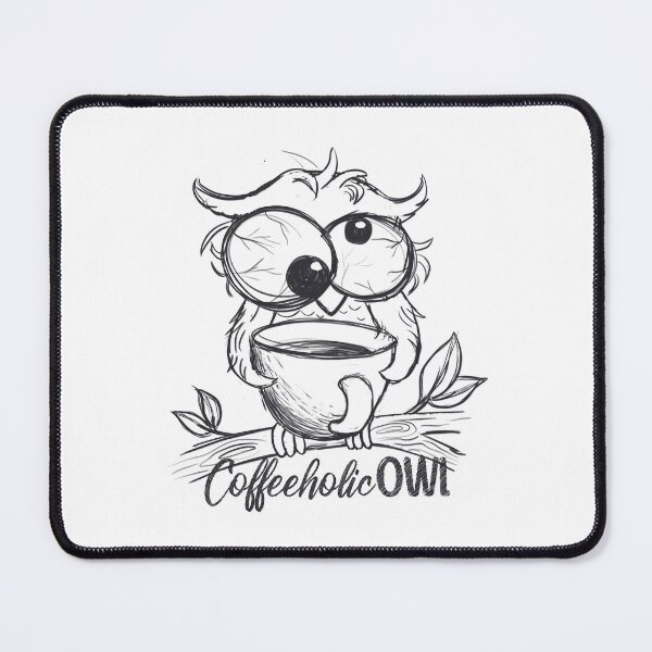Item preview, Coffeeholic owl sketch designed and sold by hdesignEG.