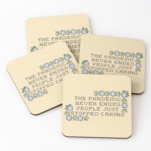 Item preview, The Pandemic Never Ended Cross Blue Stitch Flowers designed and sold by spooniecentral.