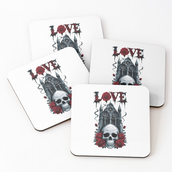 Item preview, Gothic Skull Love with Roses – Dark Romantic Art designed and sold by harry mac.