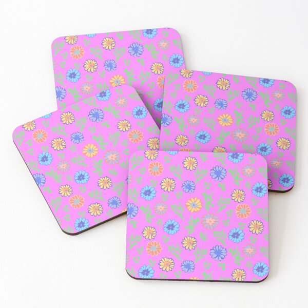 Item preview, Fun Flowers Half-Drop on Magenta Pink ff80fe designed and sold by Art in My Loft.