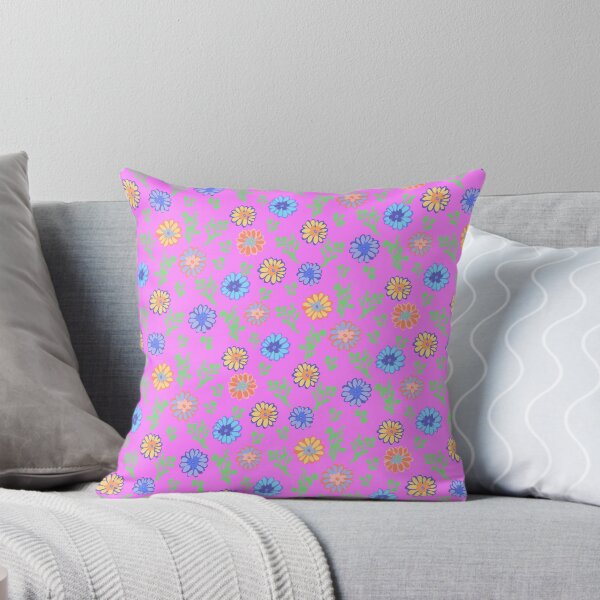 Item preview, Fun Flowers Half-Drop on Magenta Pink ff80fe designed and sold by Art in My Loft.