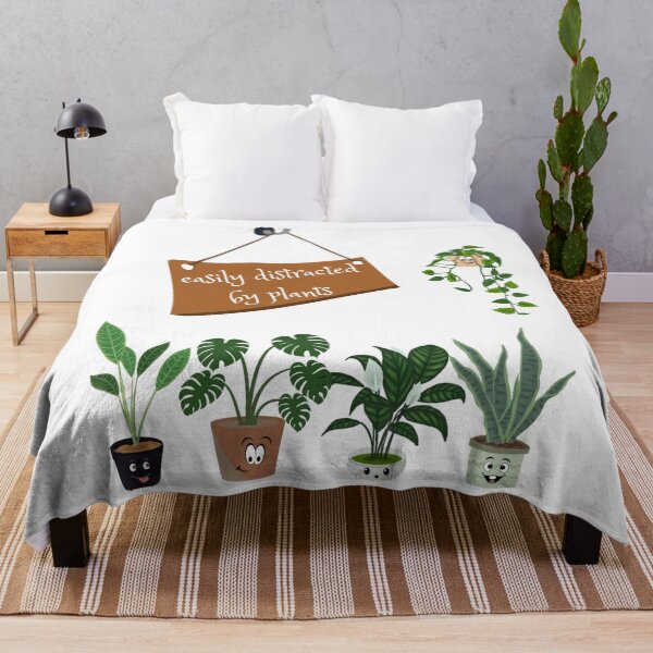 Item preview, easily distracted by plants cute plant cartoon designed and sold by RedOrBlueIts4U.