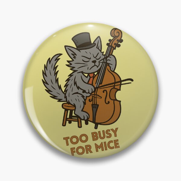 Item preview, Cat Playing Double Bass Too busy for mice designed and sold by Meandmyshop.