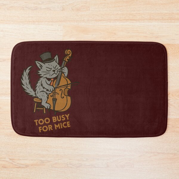 Item preview, Cat Playing Double Bass Too busy for mice designed and sold by Meandmyshop.
