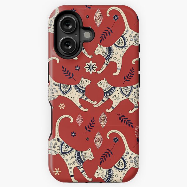 Item preview, Wunderliches Volkskunst-Katzenmuster designed and sold by tretyakov.