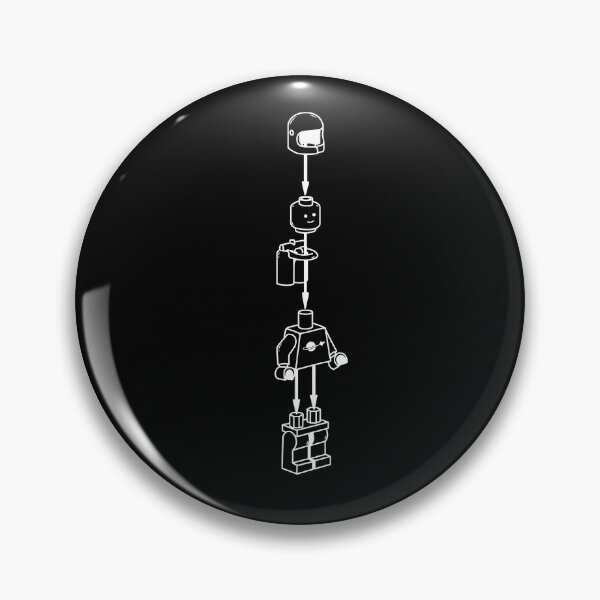 Item preview, Brick Spaceman Instructions Minimalist Line Art (White) designed and sold by LDBW.