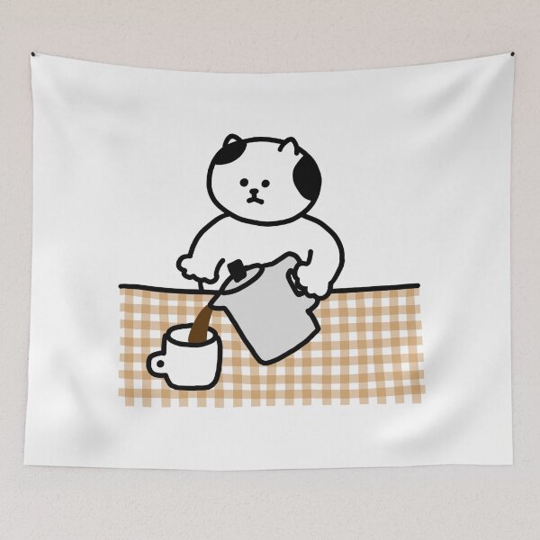Item preview, a Cat making coffee designed and sold by superbaechoo.