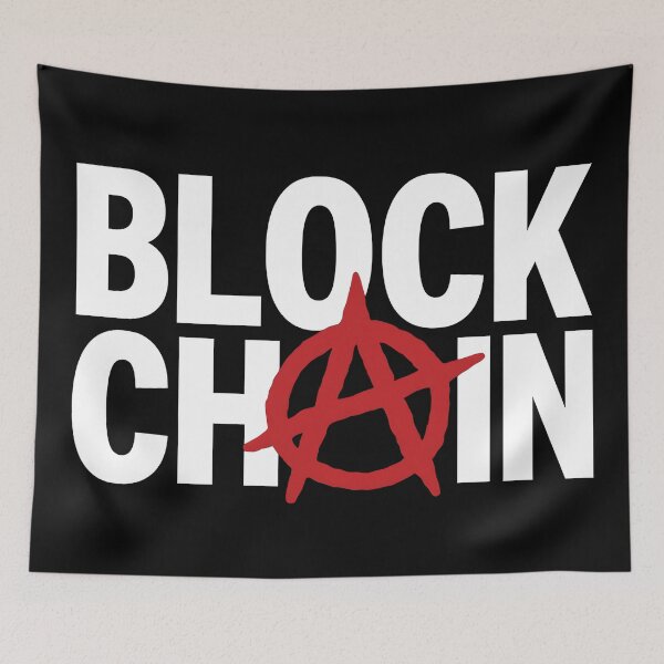 Item preview, Blockchain Anarchy Shirt – Red A on Black Crypto Design designed and sold by WAUZ.