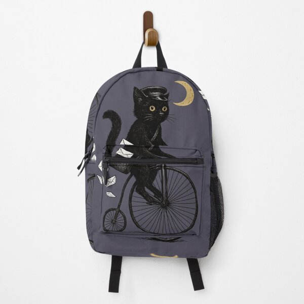 Item preview, Midnight Mail Cat – Whimsical Black Cat Postman on Vintage Bicycle designed and sold by Shoot-The-Moon.