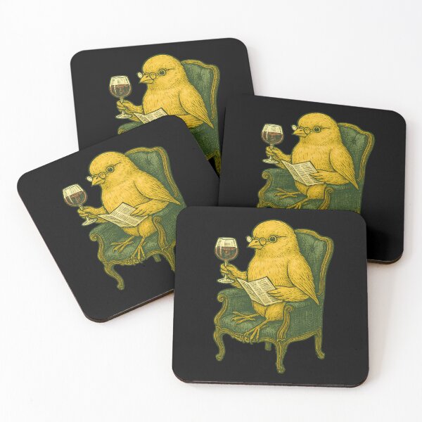 Item preview, Sophisticated Bird – Wine-Loving Canary in Armchair Reading designed and sold by Shoot-The-Moon.