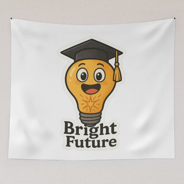 Item preview, Bright Future Graduation Art designed and sold by Trendy Sticker & Merch Collection - Express Yourself.