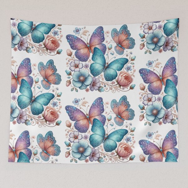 Item preview, Fantasy butterflies with a flower background designed and sold by LoneAngel.