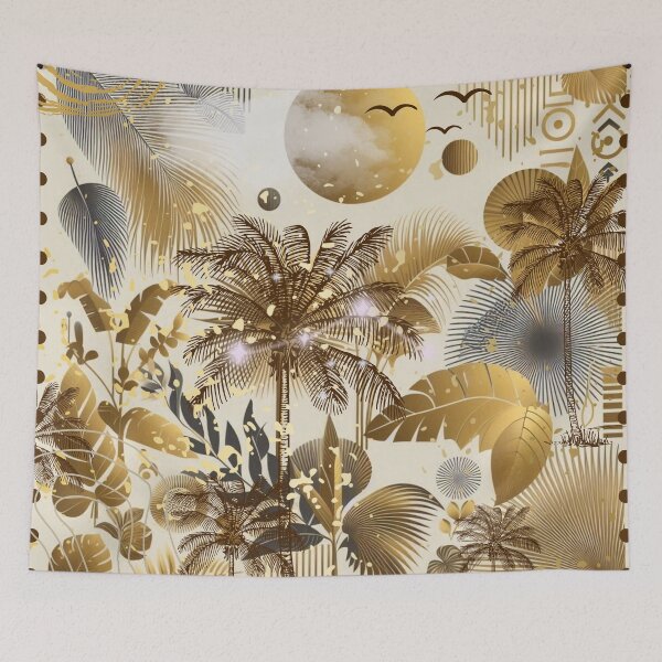Item preview, Elegant Gold Tropical Jungle Pattern | Botanical Palm Leaves Design designed and sold by Sugar Wisdom .