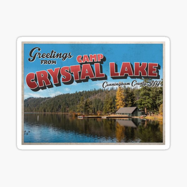 Item preview, Friday the 13th Inspired 'Greetings from Camp Crystal Lake' Vintage / Retro Postcard Weathered Design designed and sold by Mercy Apparel.