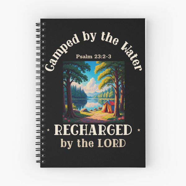 Item preview, Camped by the Water, Recharged by the Lord, Psalm 23:2-3 designed and sold by Scripture66.