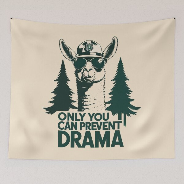 Item preview, Only You Can Prevent Drama Forest Ranger Llama  designed and sold by KateLeap.