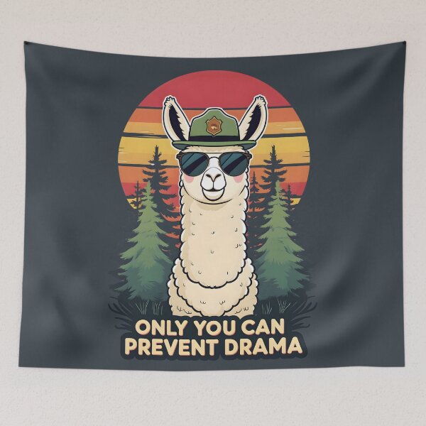 Item preview,  Retro Llama Sunset Only You Can Prevent Drama  designed and sold by KateLeap.