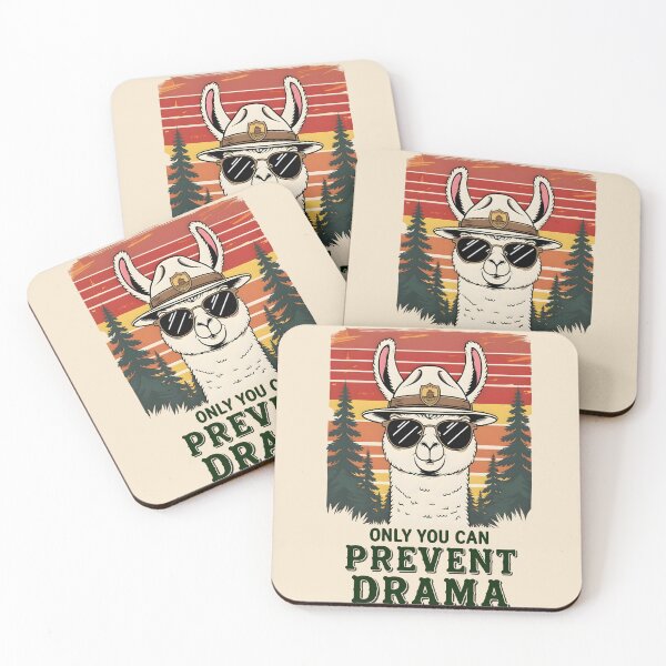 Item preview, Only You Can Prevent Drama Llama Retro Sunset designed and sold by KateLeap.