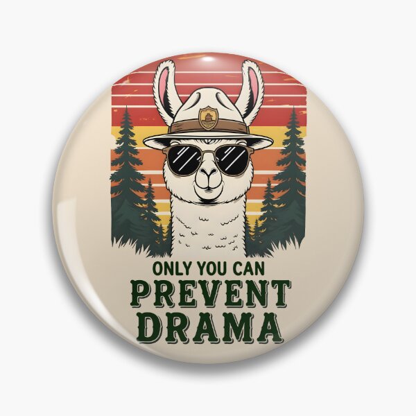 Item preview, Only You Can Prevent Drama Llama Retro Sunset designed and sold by KateLeap.