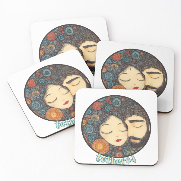 Item preview, Tethered Love – Whimsical Couple Art with Dreamy Mandala Vibes designed and sold by Shoot-The-Moon.