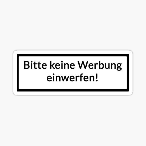 Item preview, No Ads German Mailbox Sticker designed and sold by The Sticker Queen.