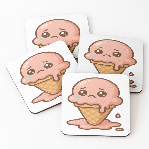 Item preview, Funny Melting Ice Cream Sticker - Cute Kawaii Sad Cone - Summer Humor Aethetic designed and sold by artist-for-you.