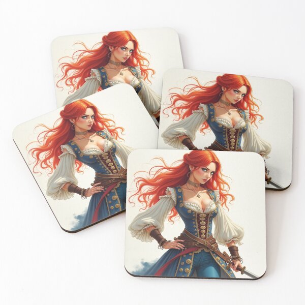 Item preview, Red-Haired Pirate Girl  designed and sold by Ghazal-art.