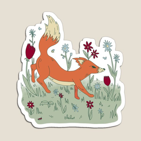Item preview, Little cute fox flowers nature designed and sold by Leila & the stars.