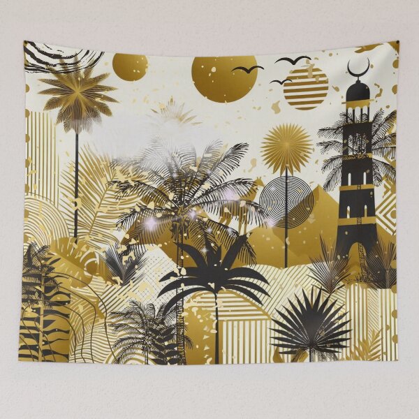 Item preview, Elegant Gold Tropical Jungle Pattern | Botanical Palm Leaves Design designed and sold by Sugar Wisdom .