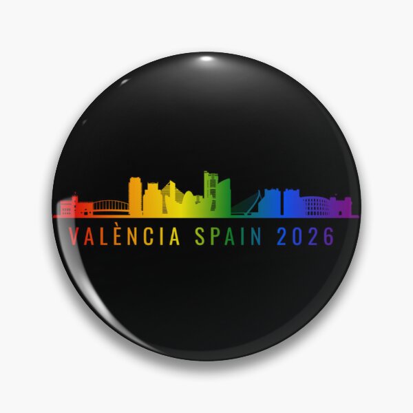 Item preview, Valencia Spain 2026 Skyline Graphic, Classic pride flag graphic, City Skyline Graphic, Cityscape, Rainbow Silhouette, City art, Landmarks, Architecture, city, cities, GAMES, GAY, SPORT,  designed and sold by PrideBeProud.