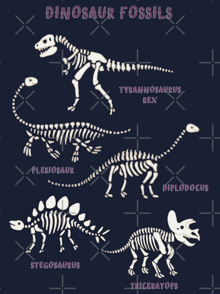 Thumbnail 2 of 2, Kids T-Shirt, Dinosaur Fossils - cream on brown - Fun graphic pattern by Cecca Designs designed and sold by Cecca-Designs.