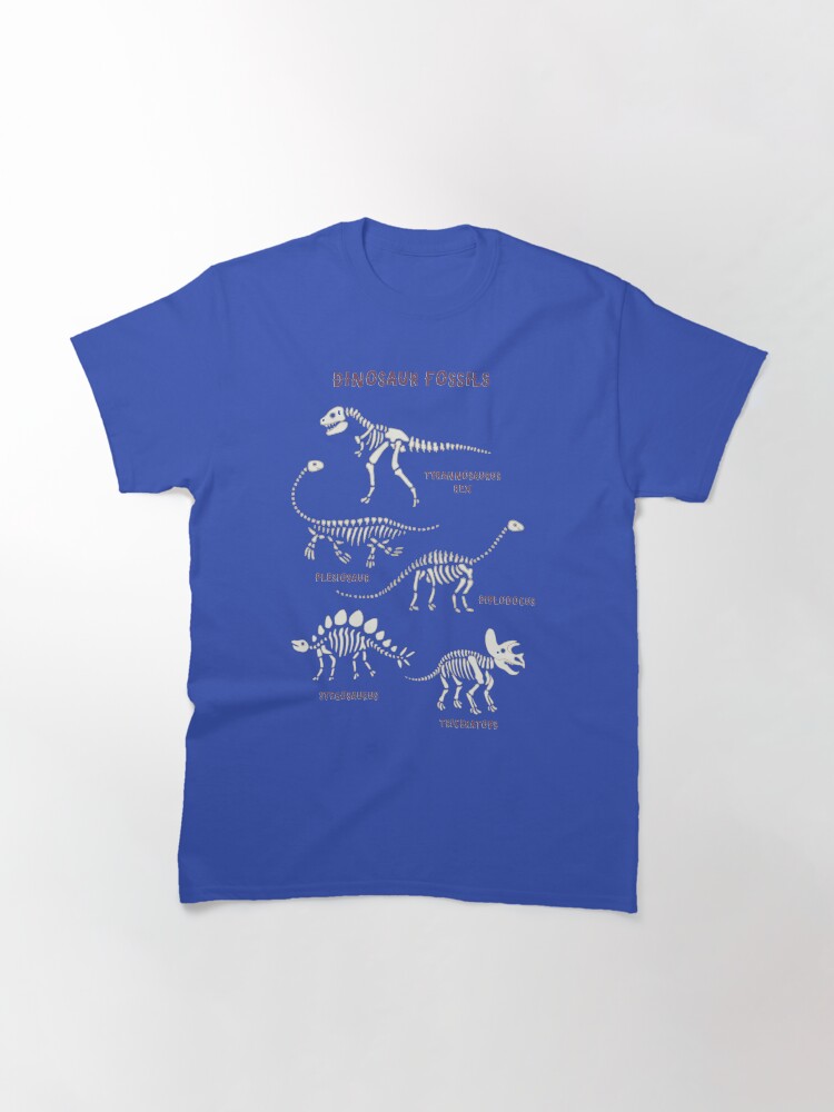 Thumbnail 3 of 7, Classic T-Shirt, Dinosaur Fossils - cream on brown - Fun graphic pattern by Cecca Designs designed and sold by Cecca-Designs.