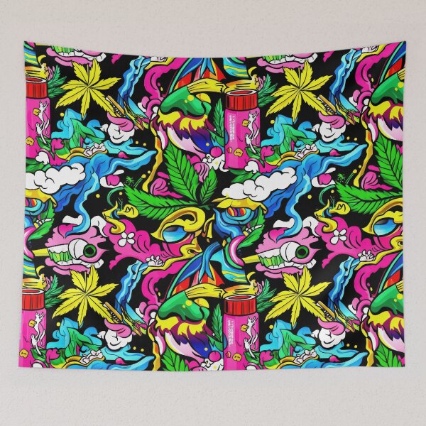 Item preview, Grunge Cannabis Wave — Contemporary Graphic Art designed and sold by HEADMADE-TV.