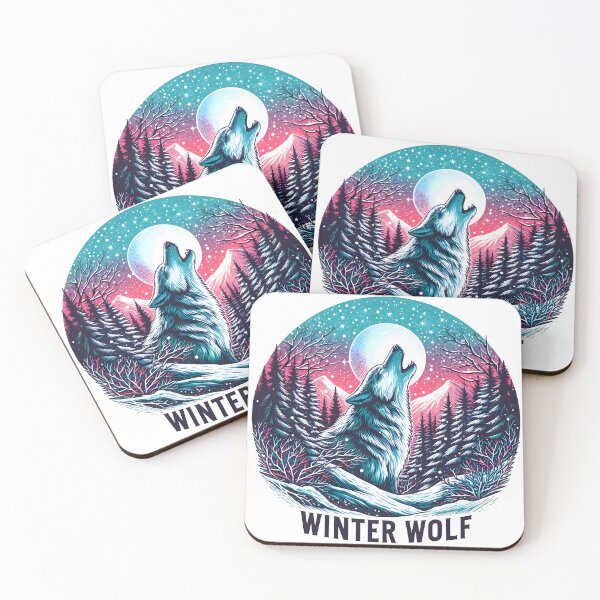 Item preview, wolf, winter, full moon, winter wolf designed and sold by TrueArtVibes.