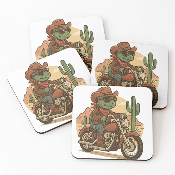 Item preview, Cowboy Turtle on Cruiser Motorcycle – Funny Western Biker Art designed and sold by TokyoFade.